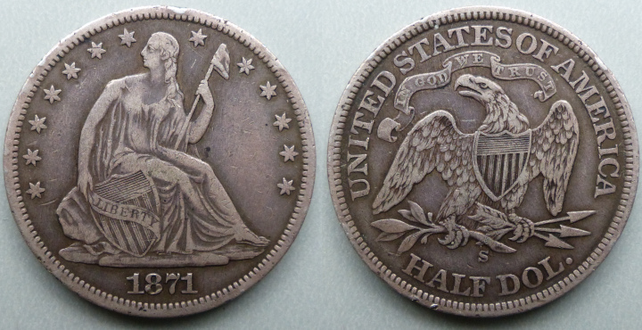 United States 1871 half dollar